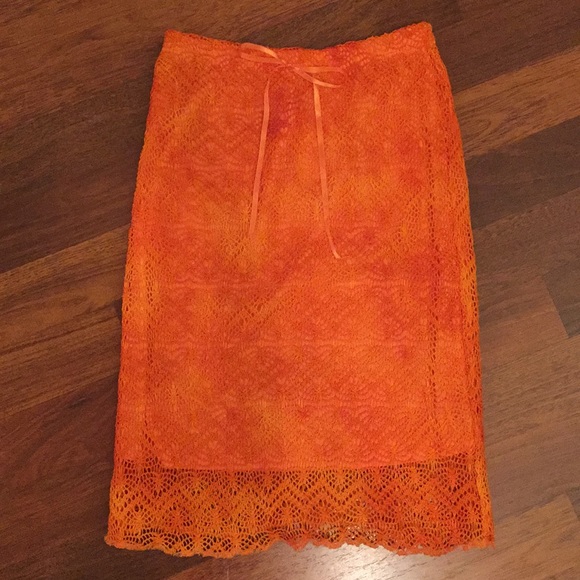 SOLD - One Clothing Orange Knit Skirt Medium - Picture 2 of 9